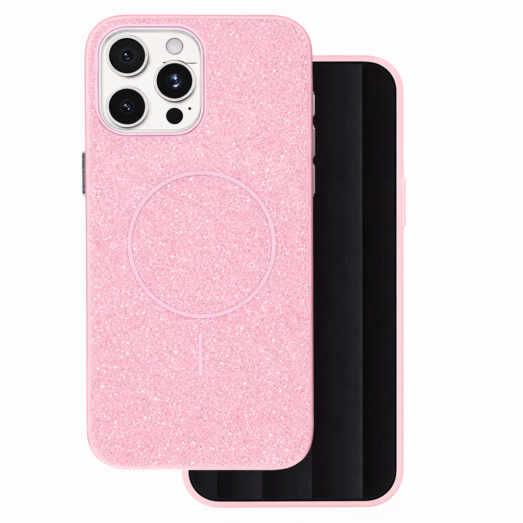 Glitsy MagSafe Phone Case – Rose Gold Glitsy Slim Protective Cover with Wireless Charging Compatibility