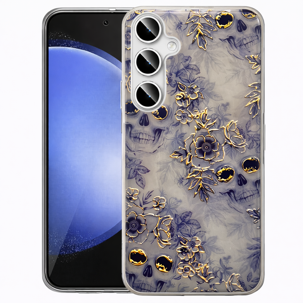 Clear Phone Case – Purple Floral Slim Protective Cover with Wireless Charging Compatibility