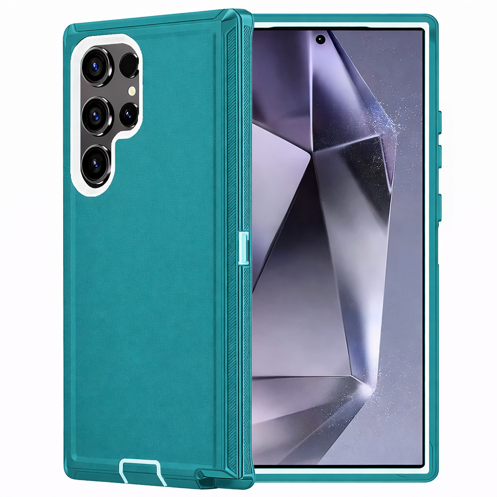 Heavy Duty Protective Phone Case – Triple Layer Full Coverage Shockproof Rugged Teal Cover