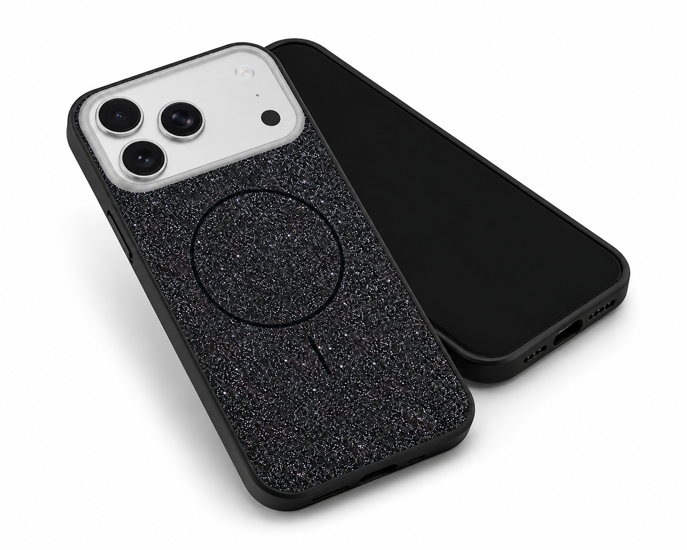 Slim Black Glitter Phone Case for Apple iPhone 17 Pro Max Max – Durable Protective Cover