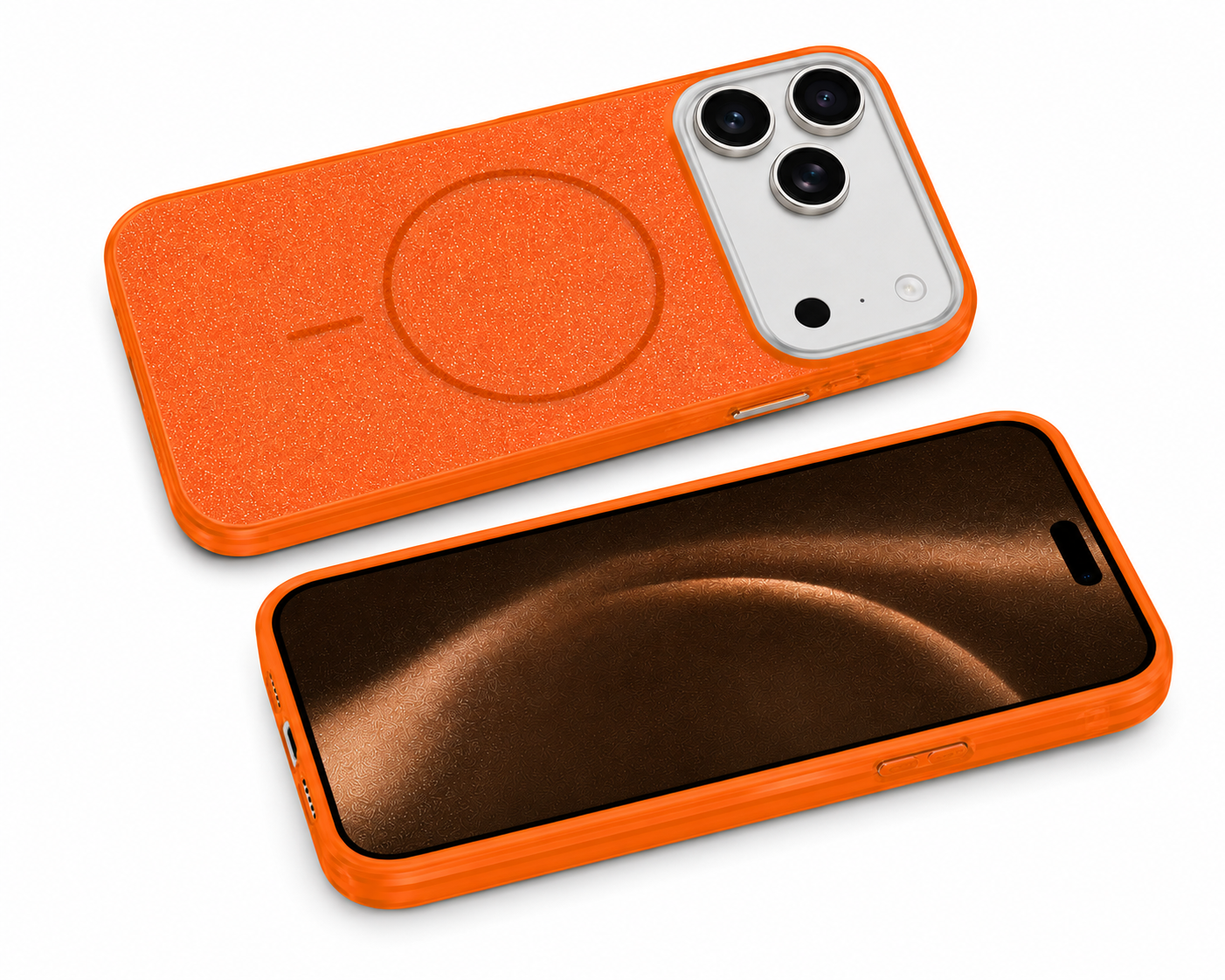 Orange Smartphone Case, MagSafe Protective Cover, Durable TPU Phone Case