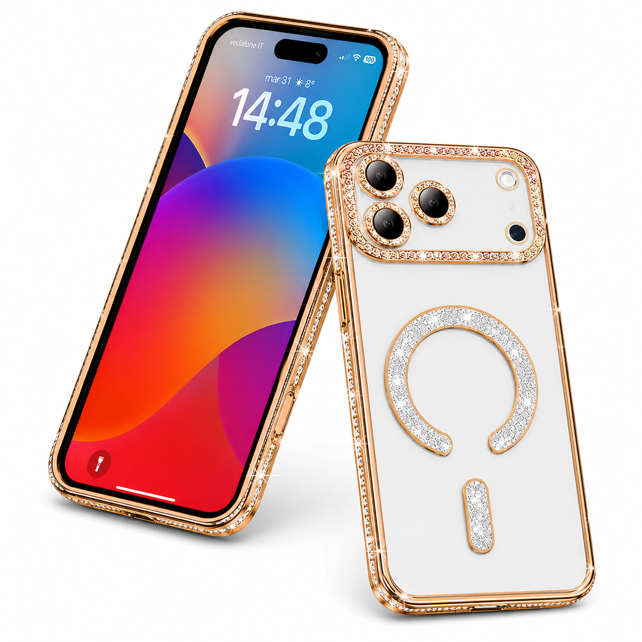 Gold Electroplated Protective Case for Apple iPhone 17 Pro Max Transparent TPU Mobile Cover