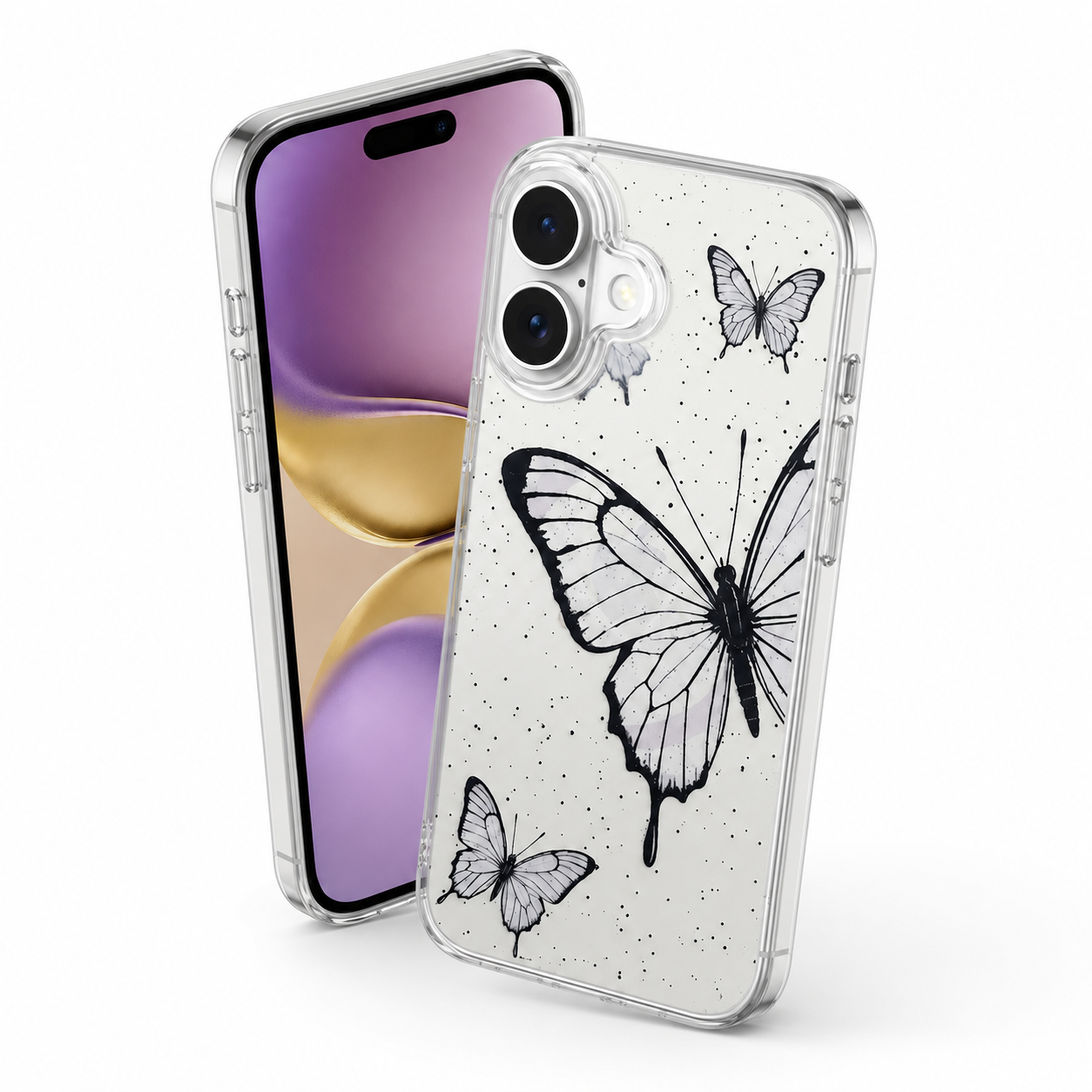 Premium Butterfly MagSafe Phone Case for Apple iPhone 16, Shockproof Clear Mobile Cover, Designer Protective Case