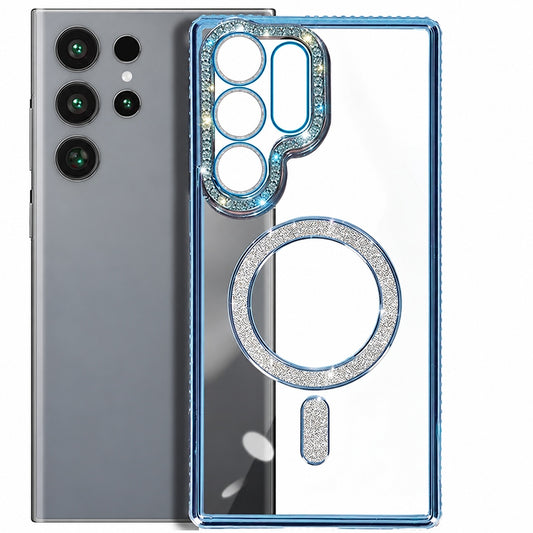 Glitter Electroplated Magsafe Case for Samsung Galaxy S25 Ultra - Blue