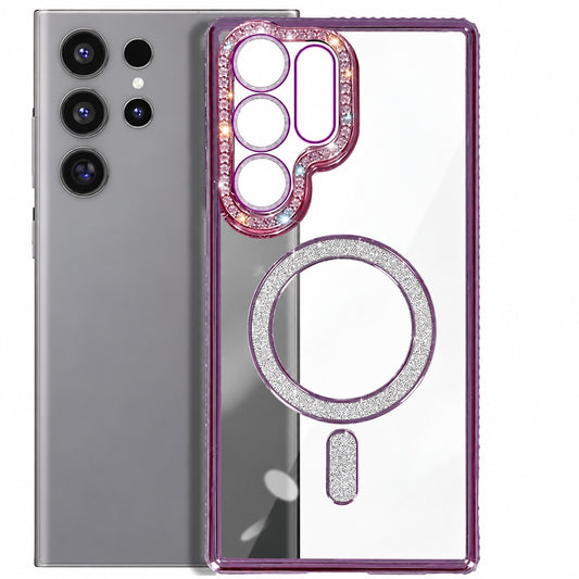 Glitter Electroplated Magsafe Case for Samsung Galaxy S25 Ultra - Purple