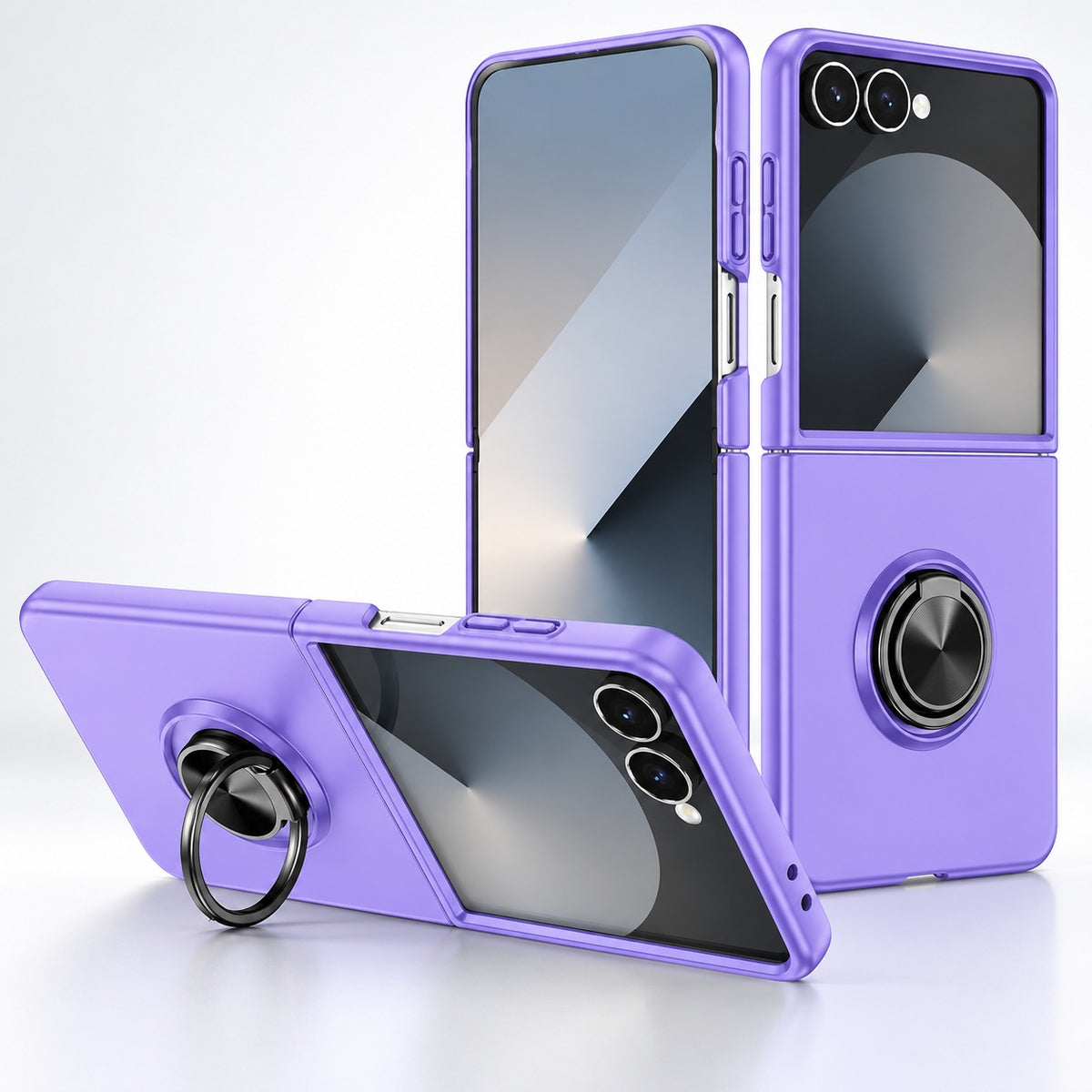 Swirl Invisible Ring Case for Samsung Galaxy Z Flip 7 - Light Purple