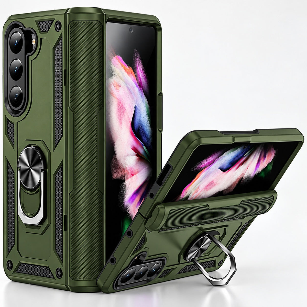 Anti-Drop Hybrid Case for Samsung Galaxy Z Fold 6 - Midnight Green