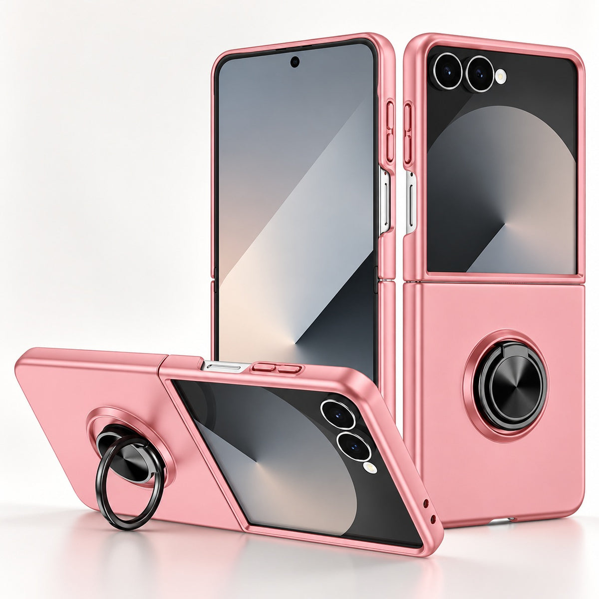 Swirl Invisible Ring Case for Samsung Galaxy Z Flip 7 - Rose Gold