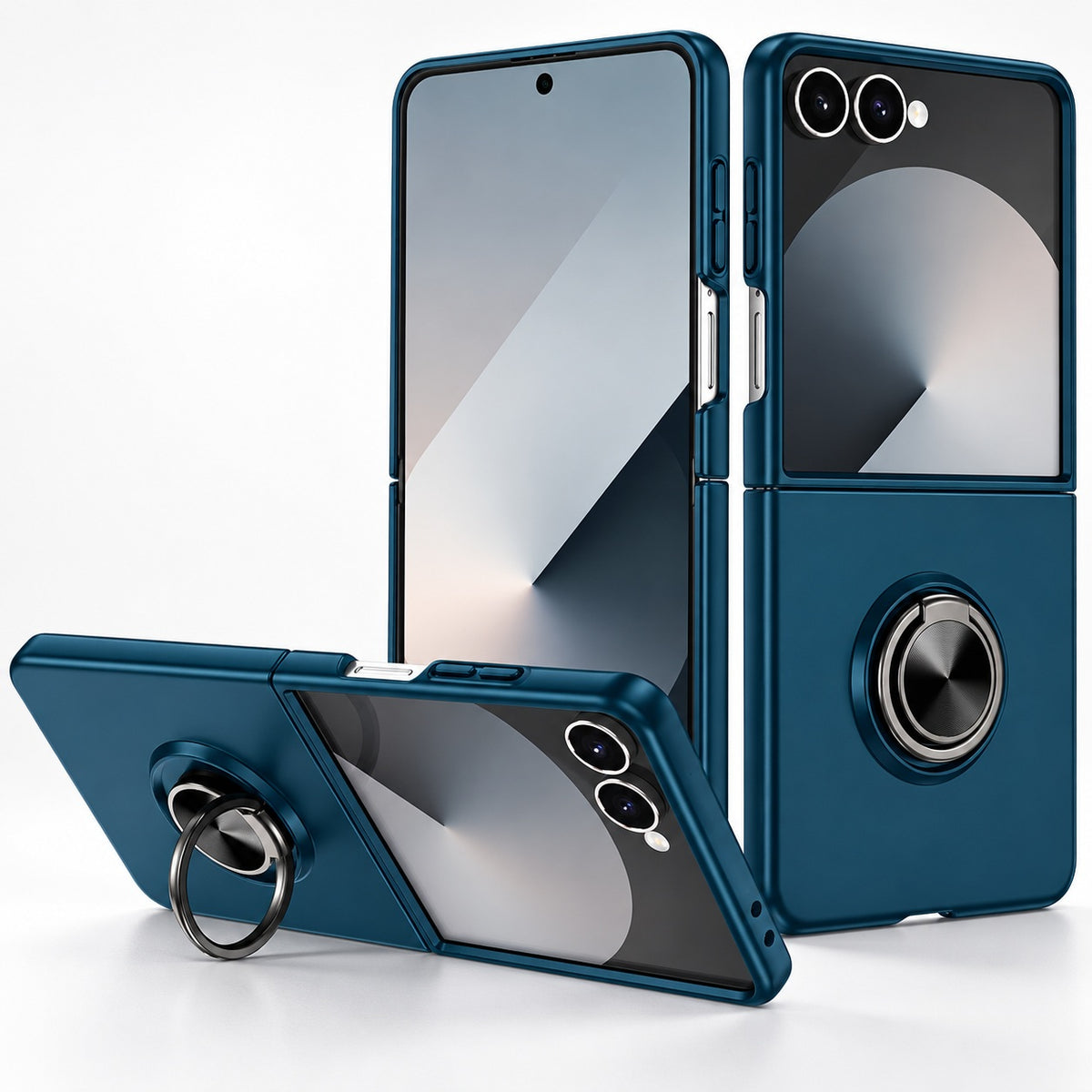 Swirl Invisible Ring Case for Samsung Galaxy Z Flip 7 - Navy