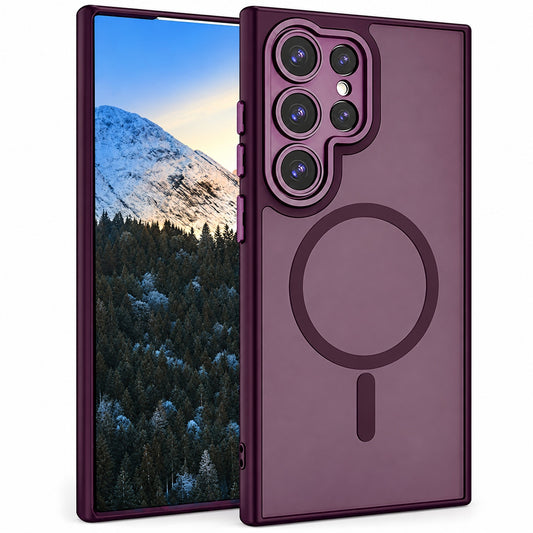 Matt Rubberized Magsafe Case for Samsung Galaxy S25 Ultra - Deep Purple