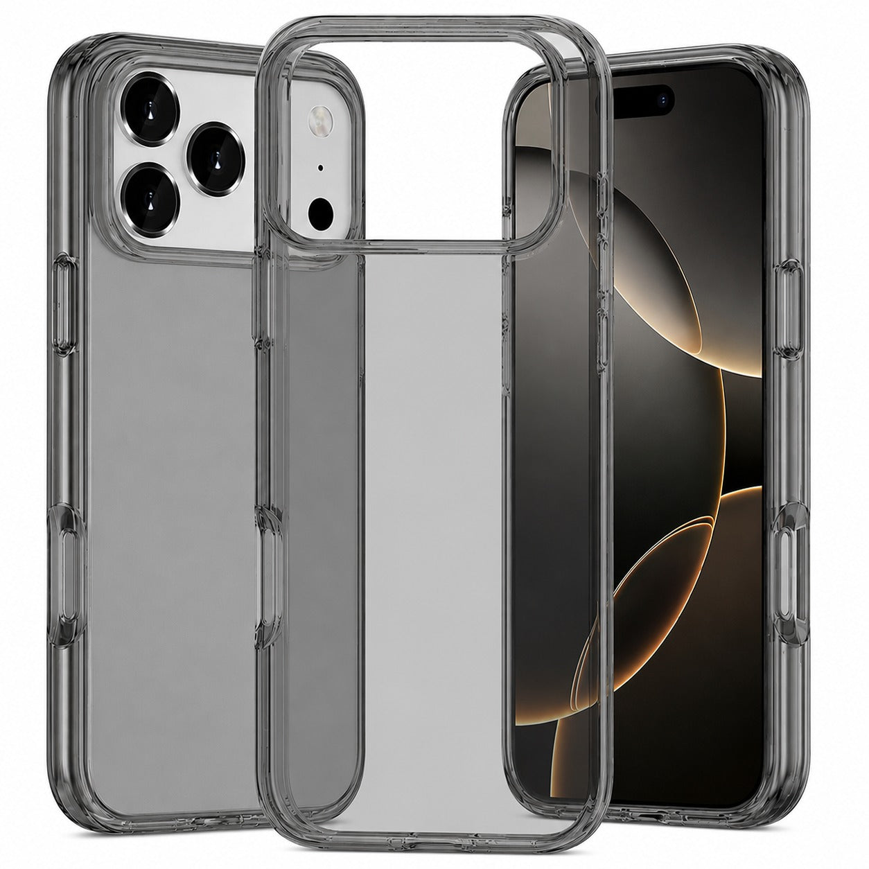 Smoke Transparent Armor Case for Apple iPhone 17 Pro Max Clear Phone Case Shockproof Protective Cover