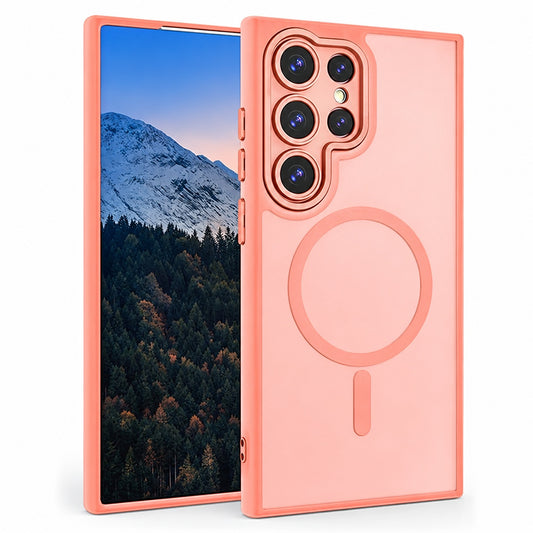Matt Rubberized Magsafe Case for Samsung Galaxy S25 Ultra - Rose Gold