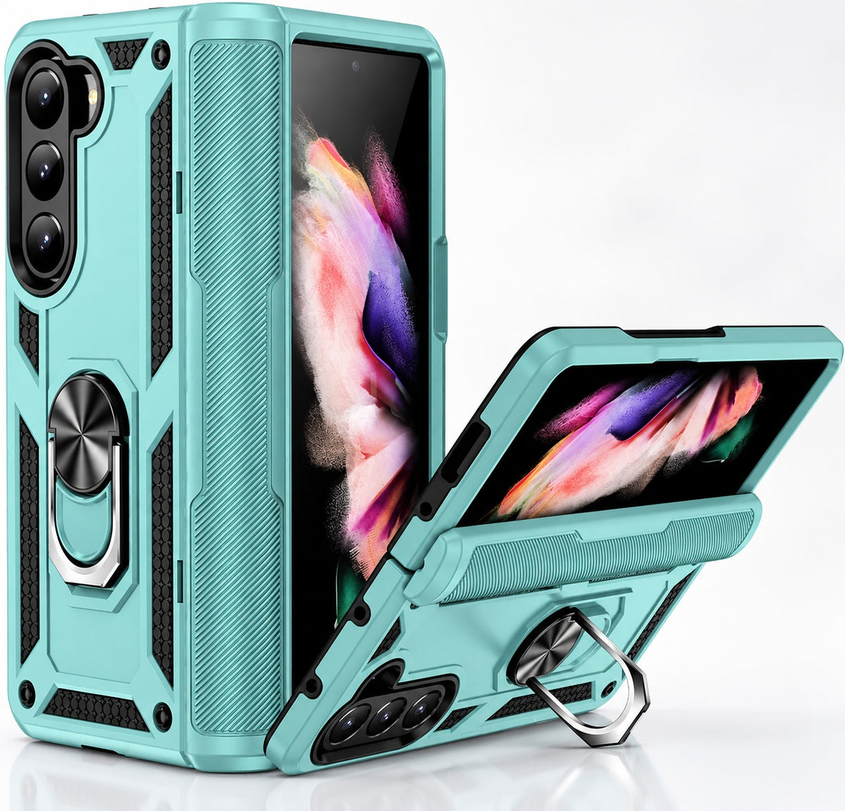Anti-Drop Hybrid Case for Samsung Galaxy Z Fold 7 - Midnight Green