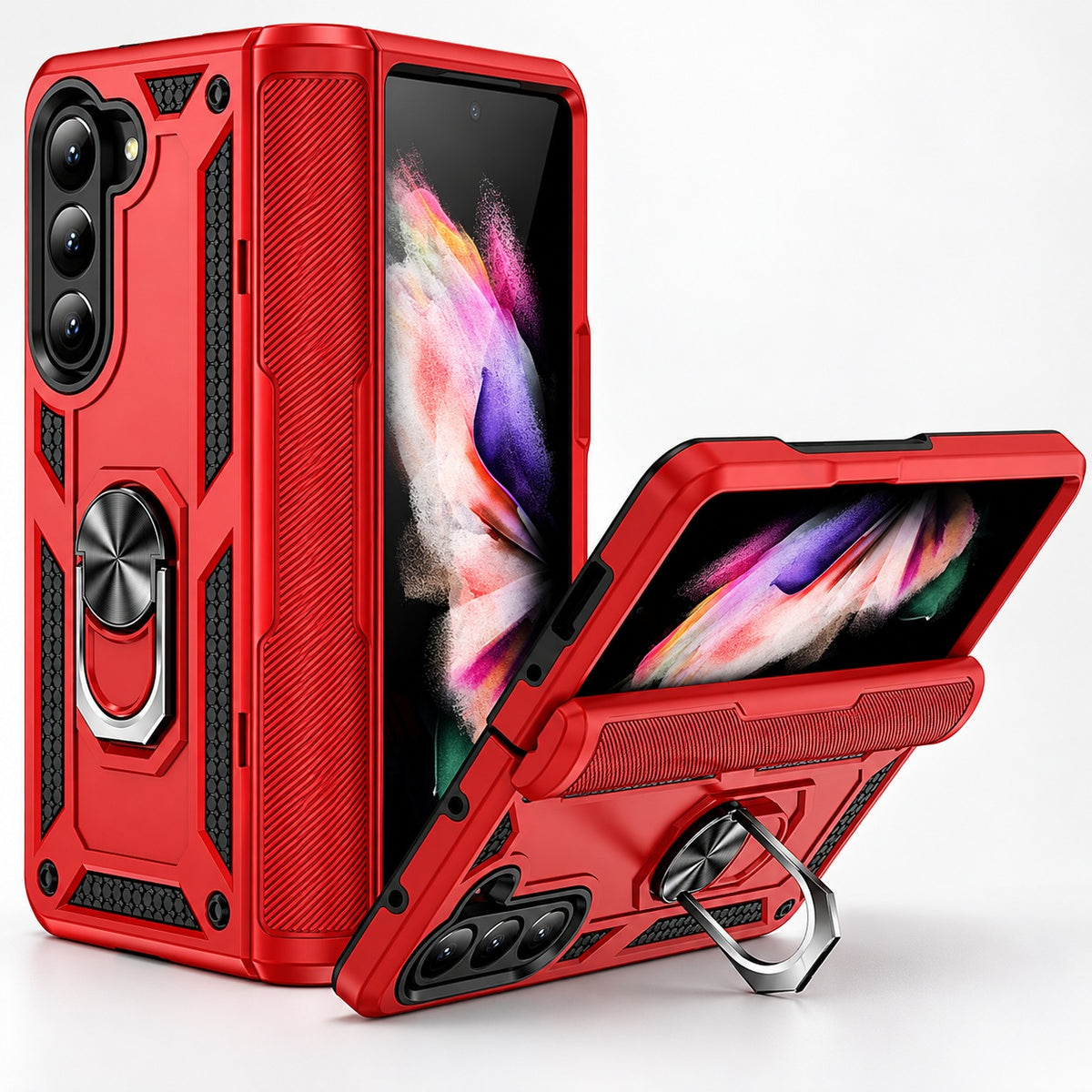 Anti-Drop Hybrid Case for Samsung Galaxy Z Fold 7 - Red