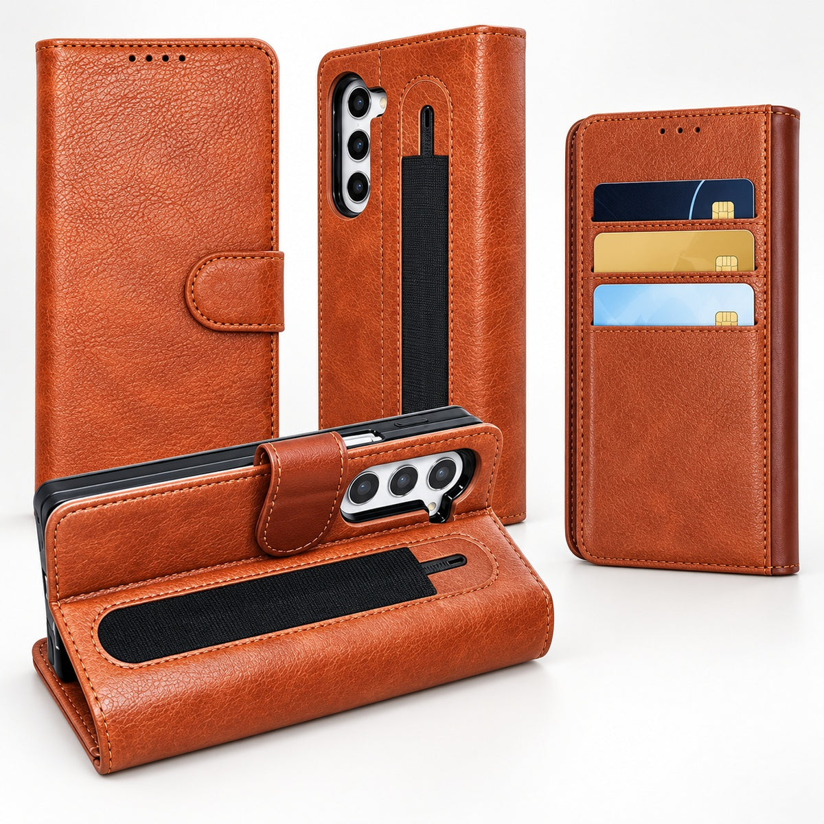 Photo ID Wallet for Samsung Galaxy Z Fold 7 - Brown