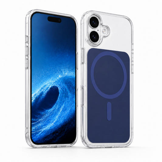 MagSafe Crystal Shell Case for Apple iPhone 17 Blue, Clear Phone Case, Shockproof Mobile Cover, Protective Case