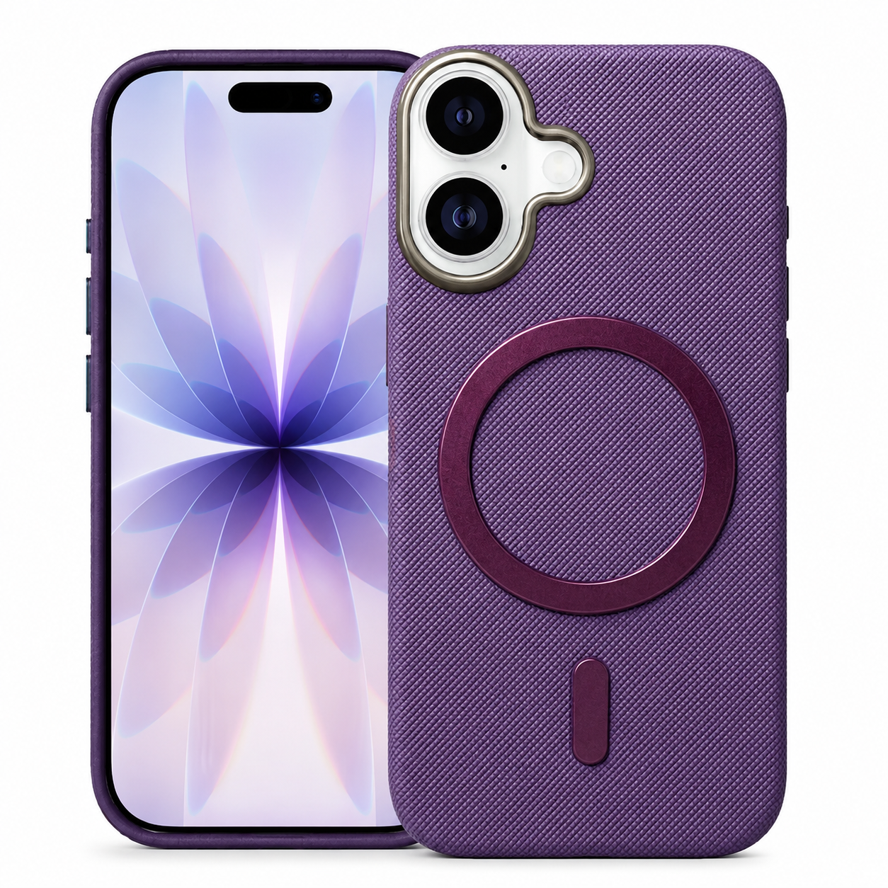 Apple iPhone 17 Fabric Case Purple, Designer Phone Case, Magnetic Phone Case, Protective Mobile Cover, Everyday Protection Case