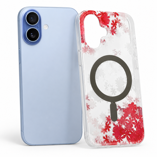 Apple iPhone 17 Hot Pink Frosted MagSafe Flower Case – Premium Floral Protective Phone Cover