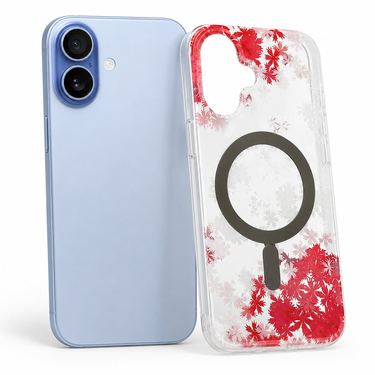 Apple iPhone 16 Hot Pink Frosted MagSafe Flower Case – Premium Floral Protective Phone Cover