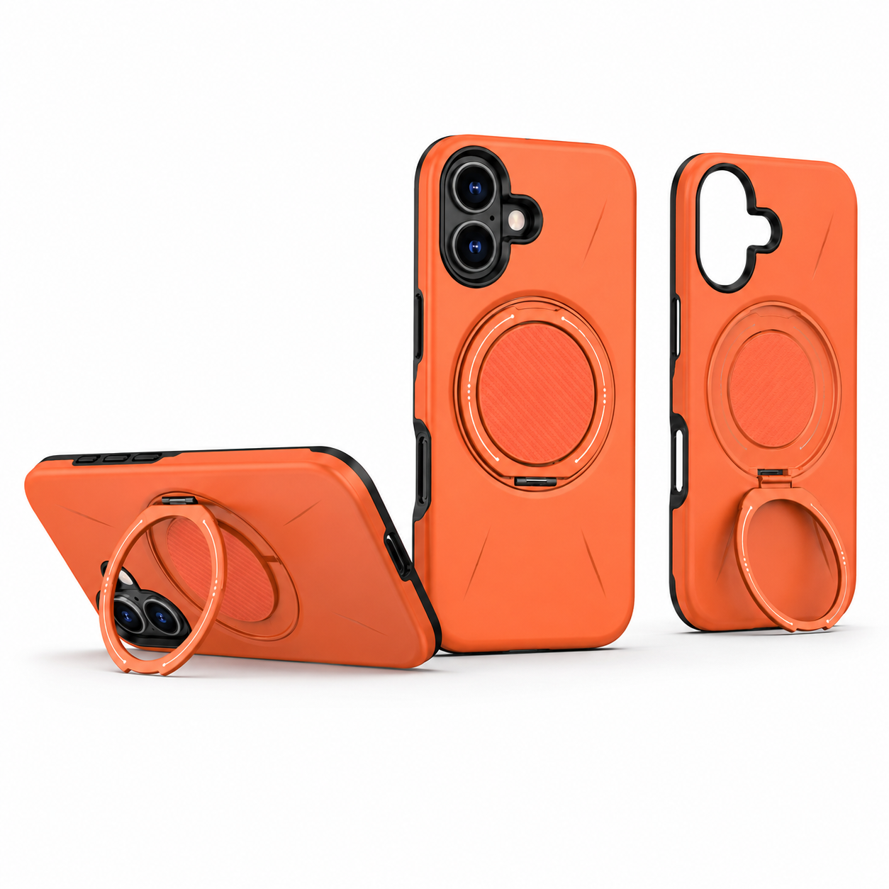 Apple iPhone 17 Protective Case with MagSafe compatibility, ring stand, anti-slip mobile cover, military grade protection