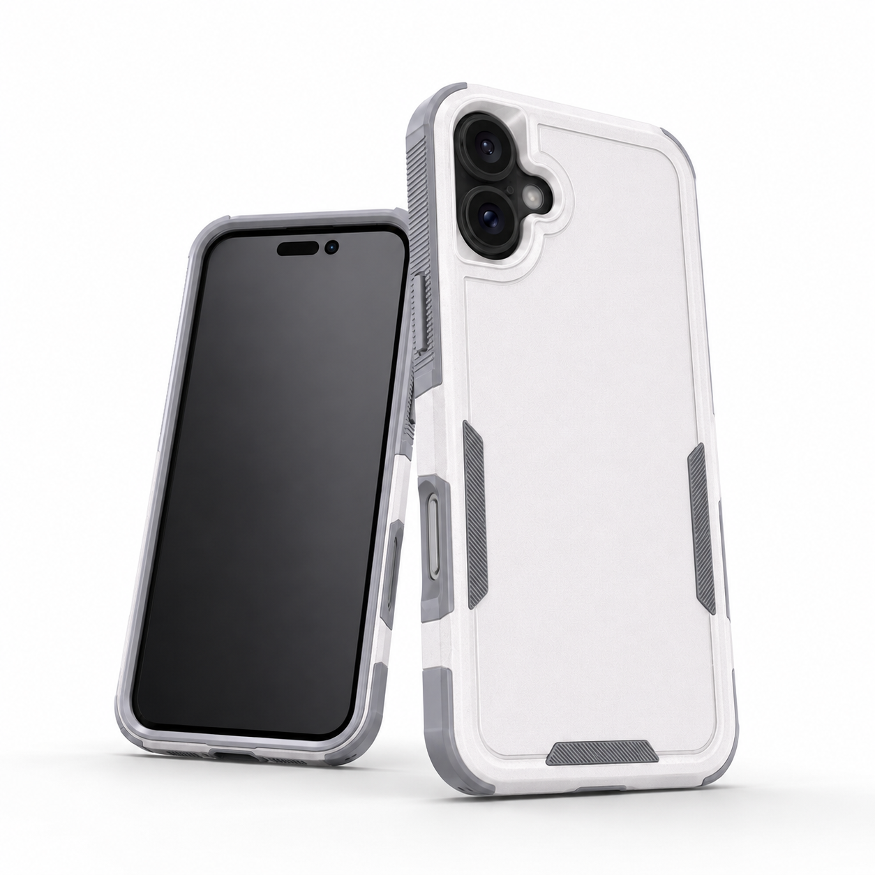 White iPhone 17 protective cover with raised camera edges