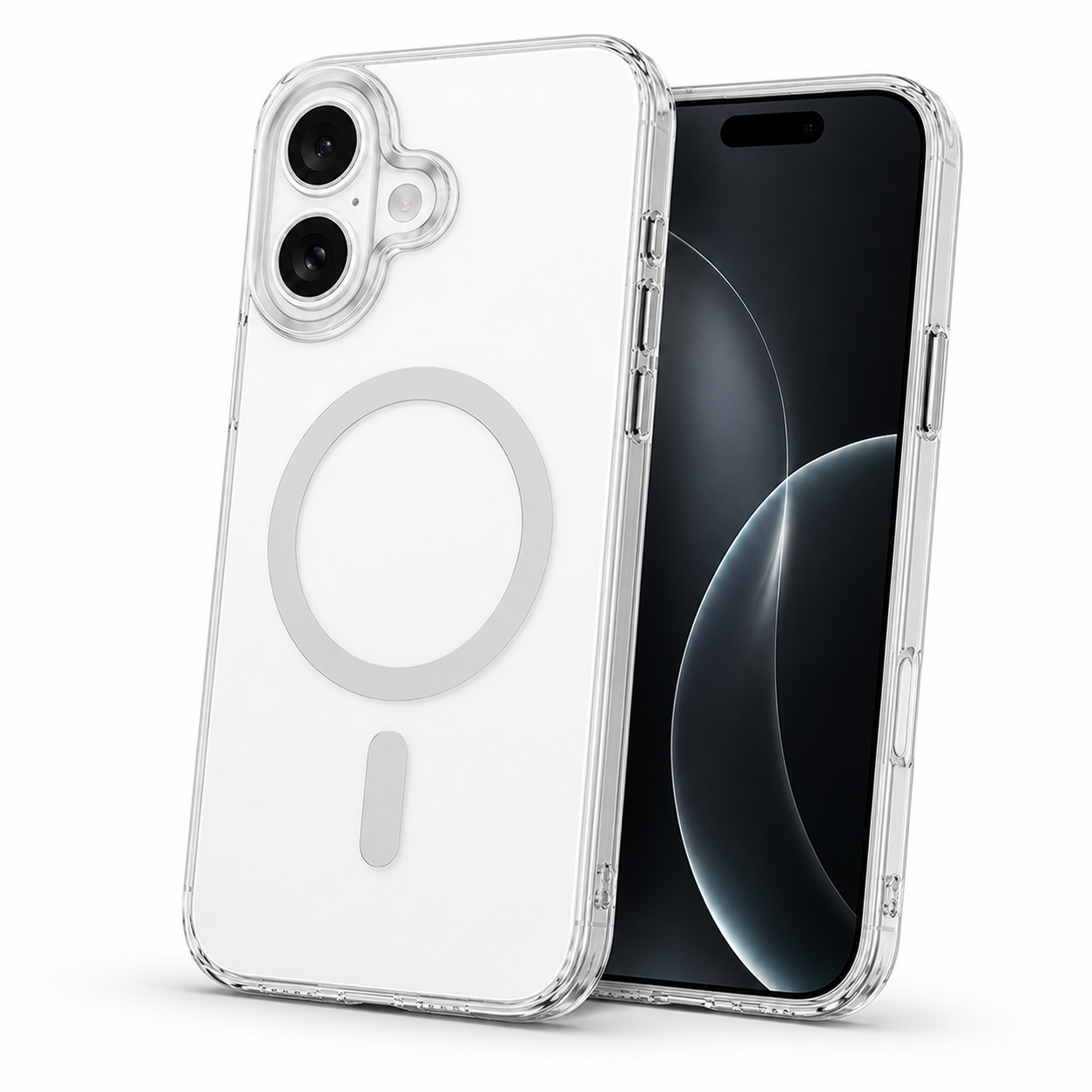 Premium Apple iPhone 17 White Case featuring MagSafe Compatible Case, transparent phone cover, shockproof mobile case, and wireless charging support