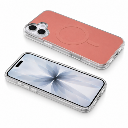 Pink iPhone 16 Protective Phone Case with MagSafe Wireless Charging
