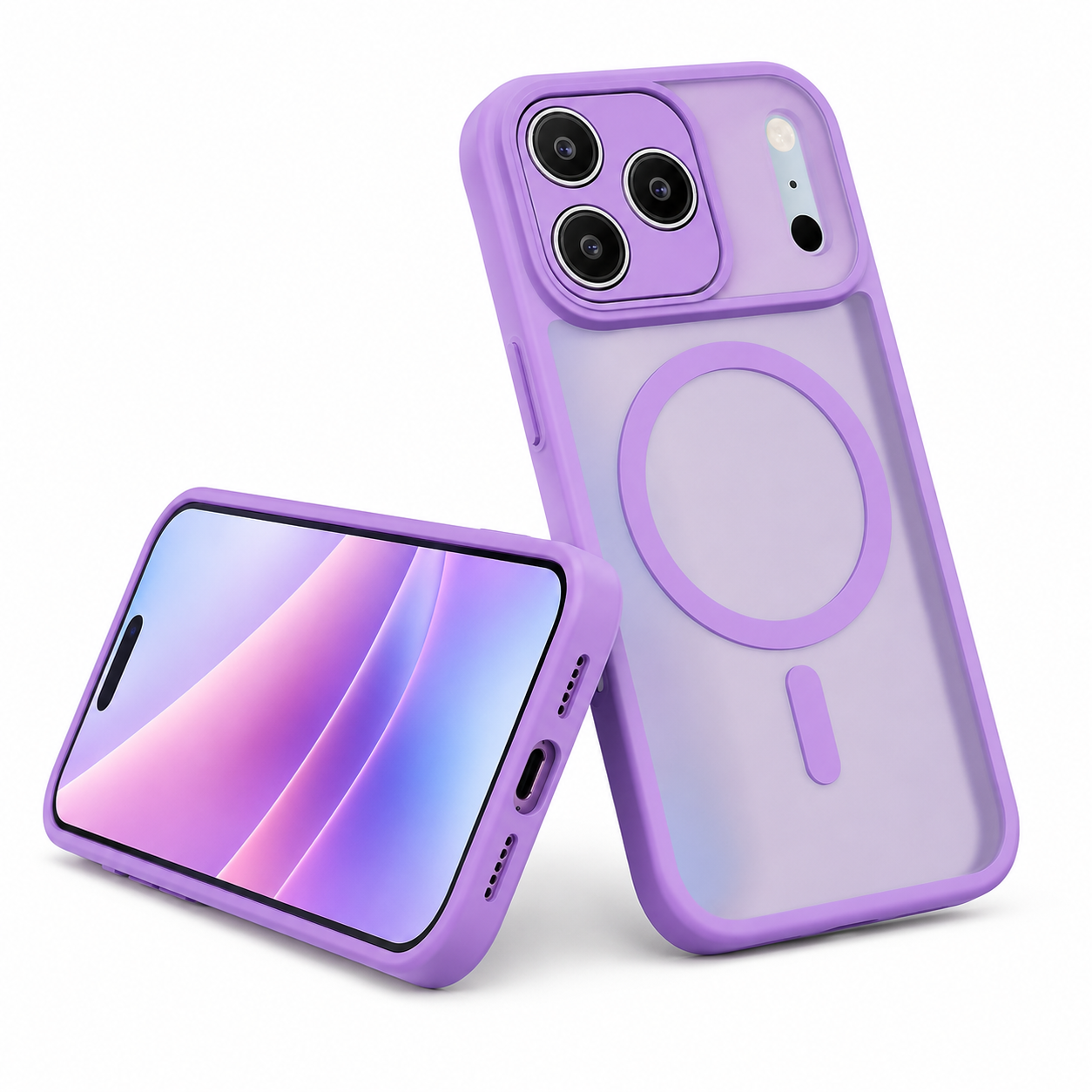 Matt Rubberized MagSafe Case for Apple iPhone 17 Pro – Light Purple