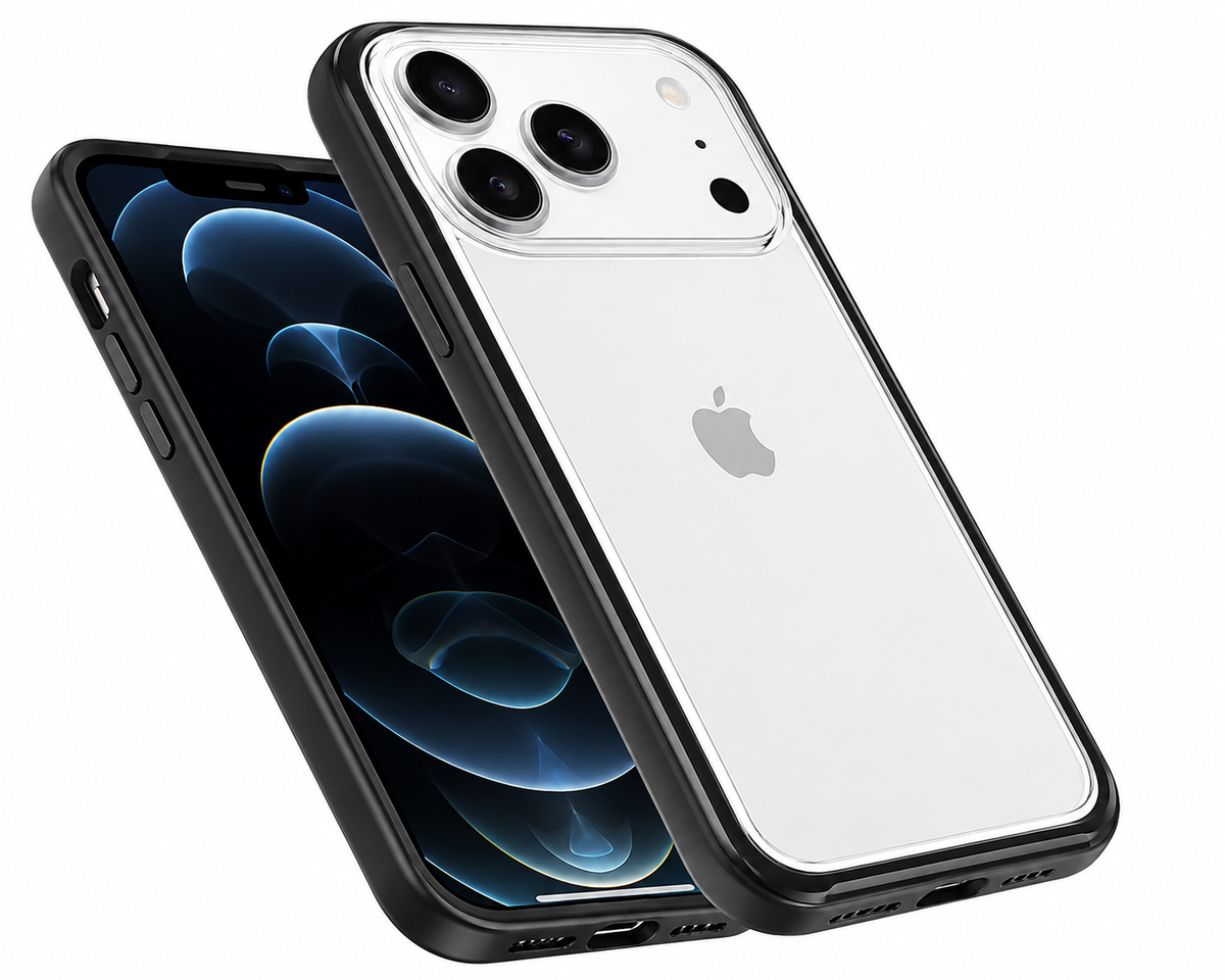 Clear Protective Phone Case for Apple iPhone 17 Pro Max with Shockproof Black Frame and MagSafe Compatible Design