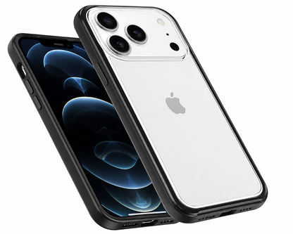 Clear Protective Phone Case for Apple iPhone 18 Pro Max with Shockproof Black Frame and MagSafe Compatible Design