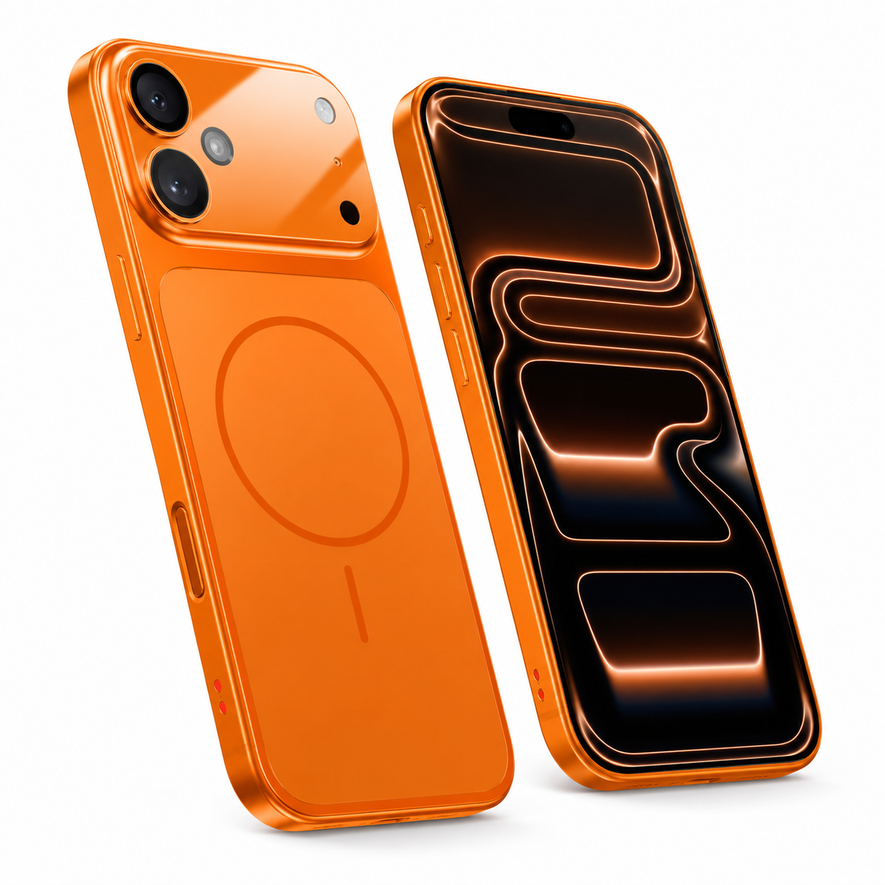 MagSafe AG Glass Case for Apple iPhone 16 - Orange