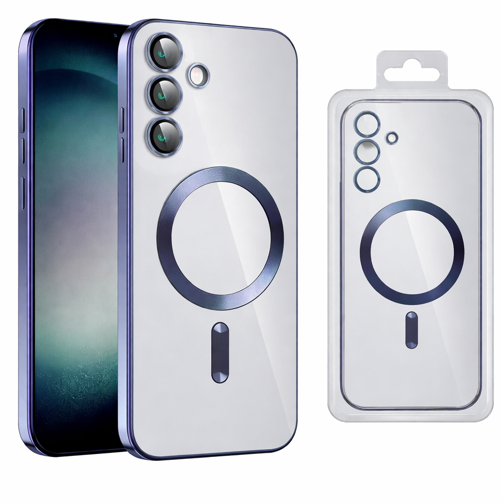 MagSafe Compatible Phone Case – Midnight Blue Luxury Electroplated Slim Protective Cover with Wireless Charging Compatibility