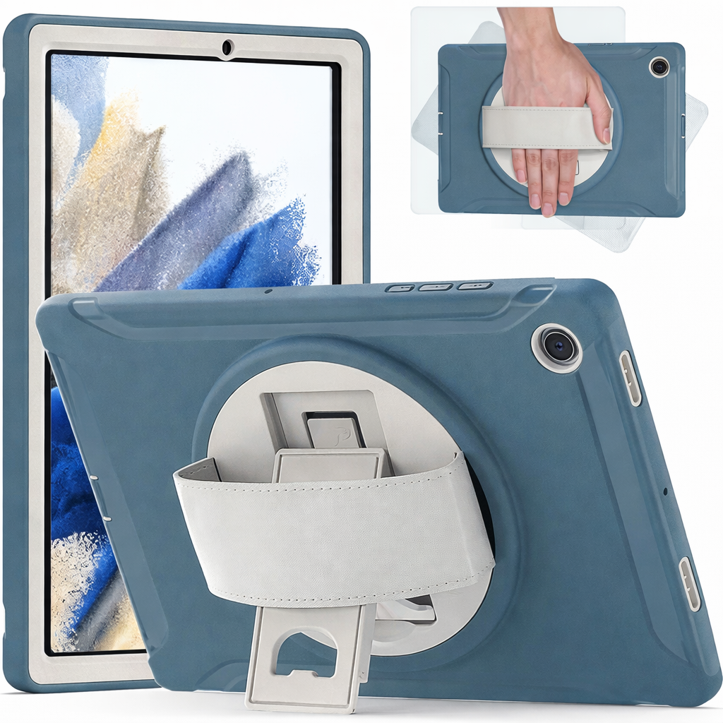 Heavy Duty Tablet Case – Blue Hand Strap with Kickstand Case | Protective Case
