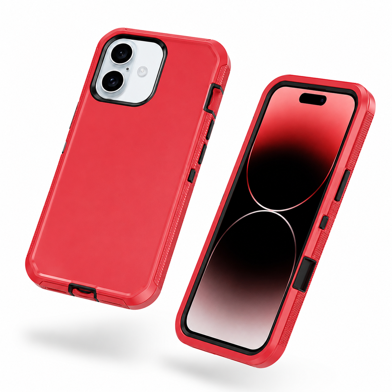 Impact-resistant red mobile cover for Apple iPhone 16