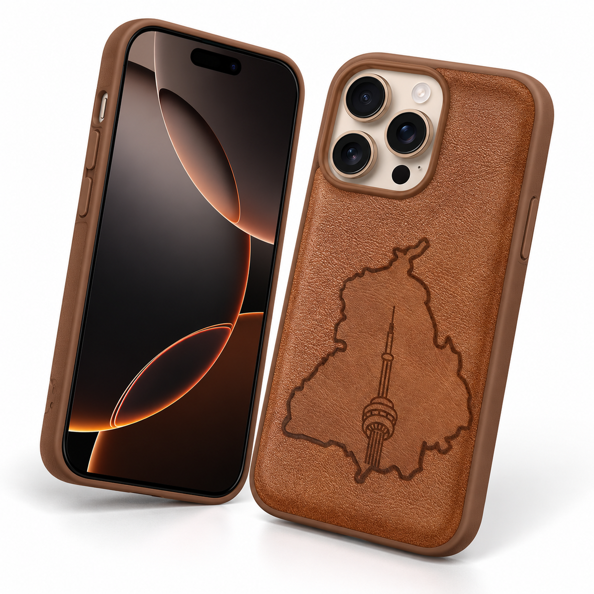 Brown protective phone case from CN Crafted for 6.1-inch iPhone 12 / 12 Pro.