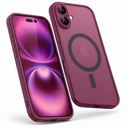 Apple iPhone 17 Protective Phone Case in Wine with Magnetic Charging Ring