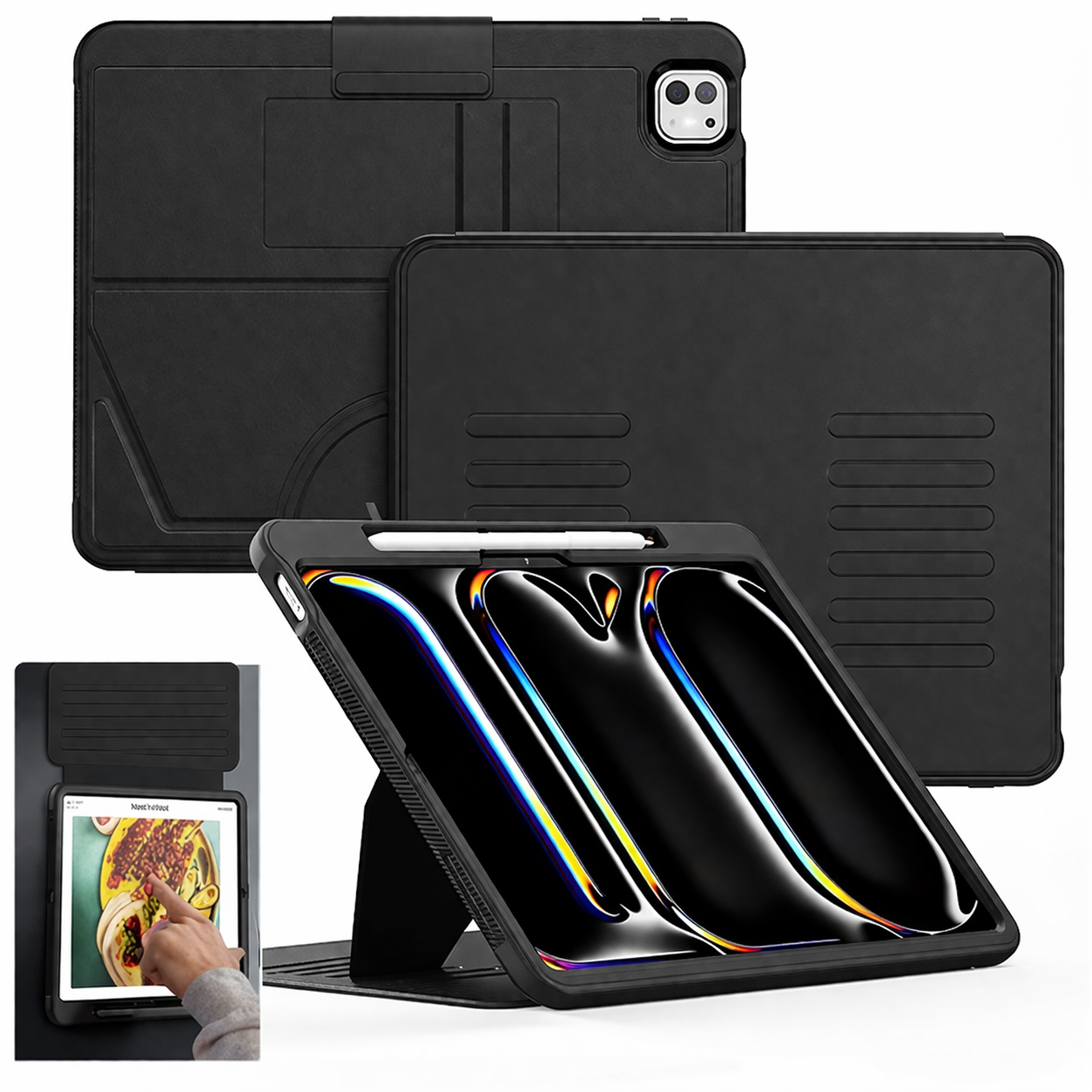 Heavy Duty Tablet Case – Black Multi-functional Shockproof Case with Stand | Protective Case