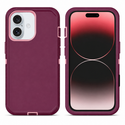 Pink rose triple protection case for Apple iPhone 17 back view