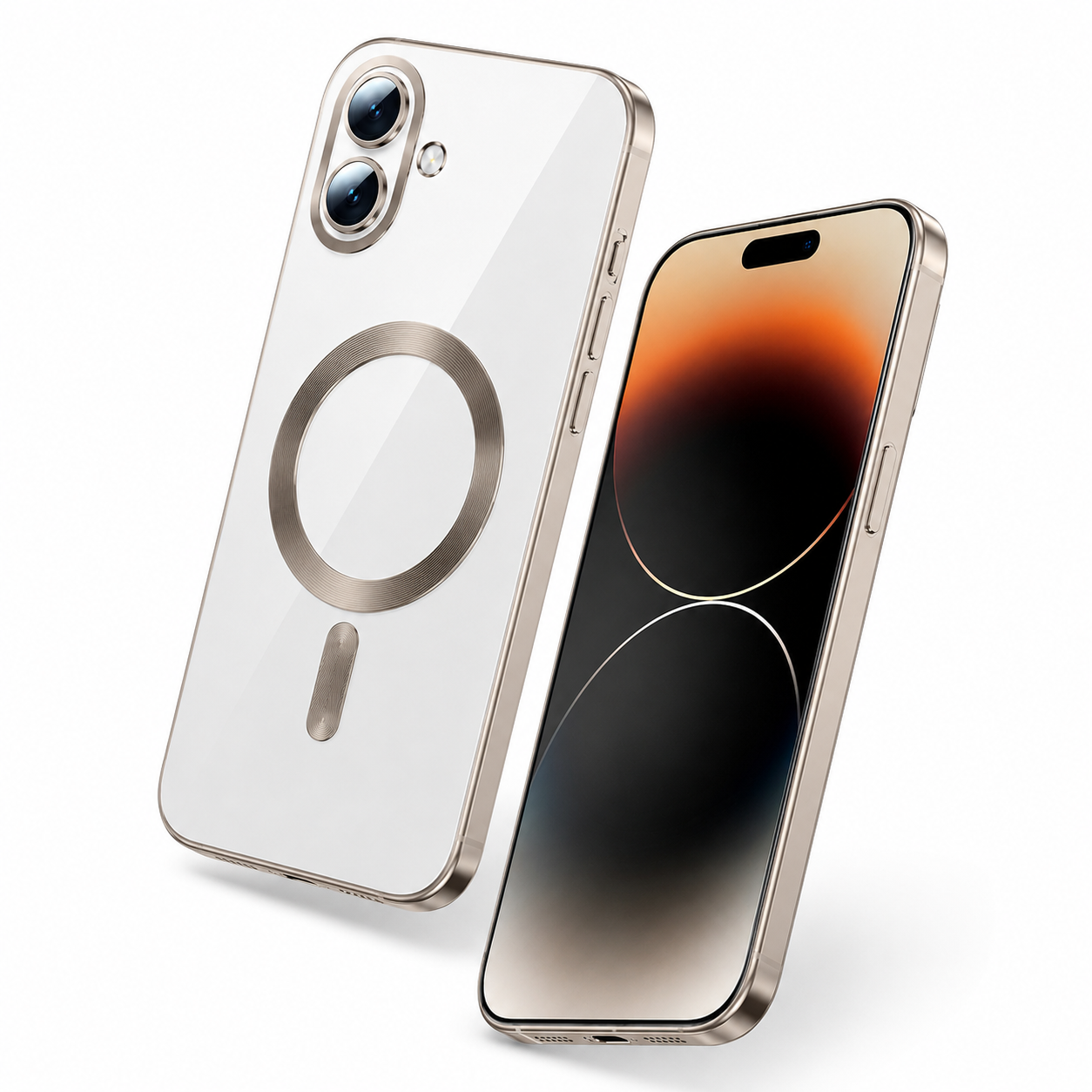 Slim Titanium Phone Case for Apple iPhone 17 with premium TPU bumper and wireless charging support