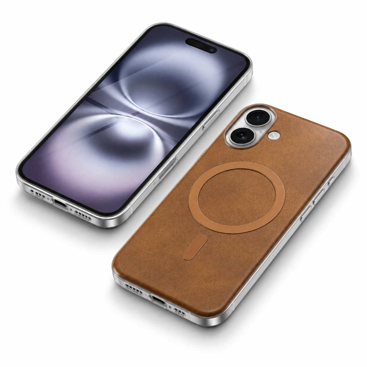 Brown Plush MagSafe Phone Case Apple iPhone 16 impact-resistant protective smartphone cover