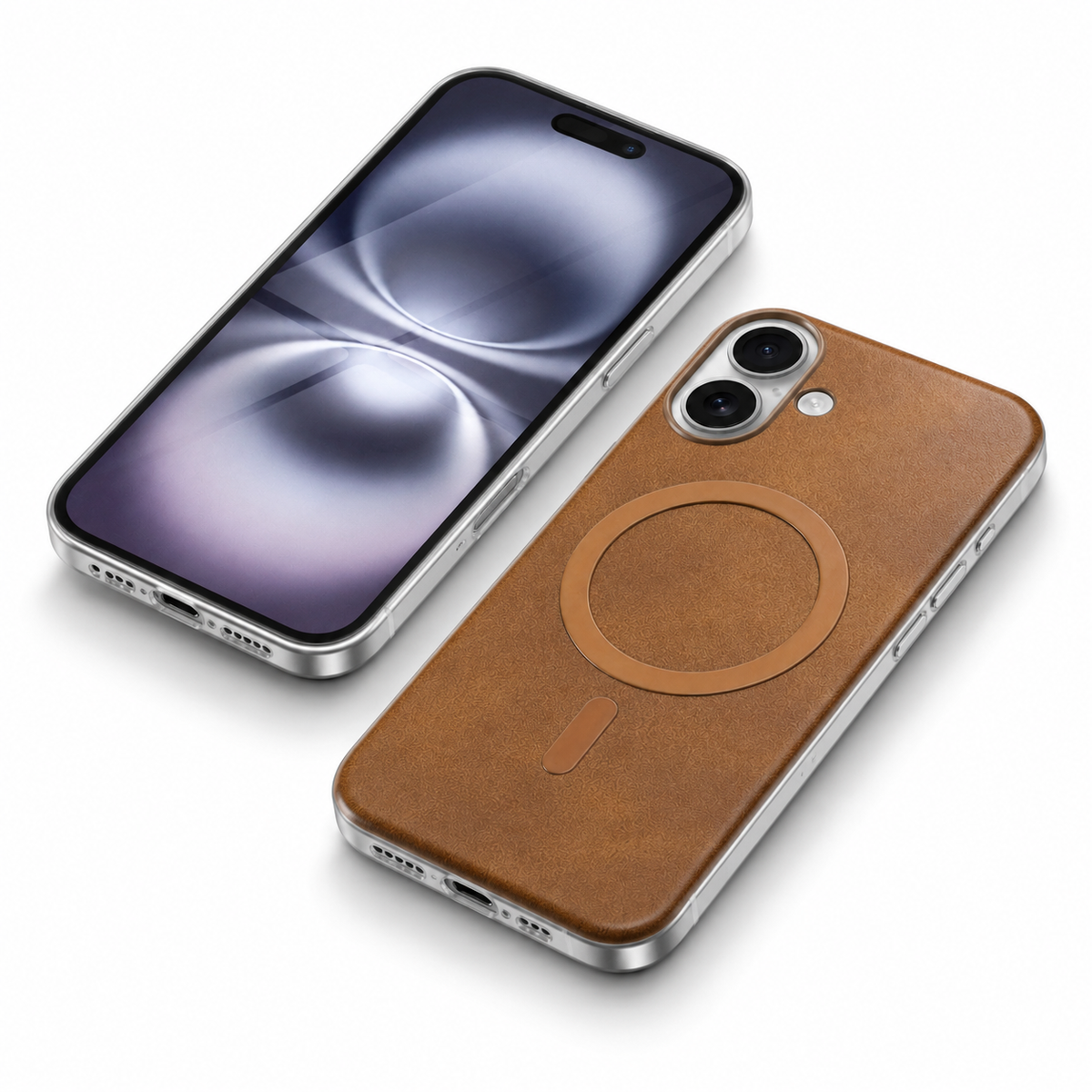 Brown Plush MagSafe Phone Case Apple iPhone 16 impact-resistant protective smartphone cover