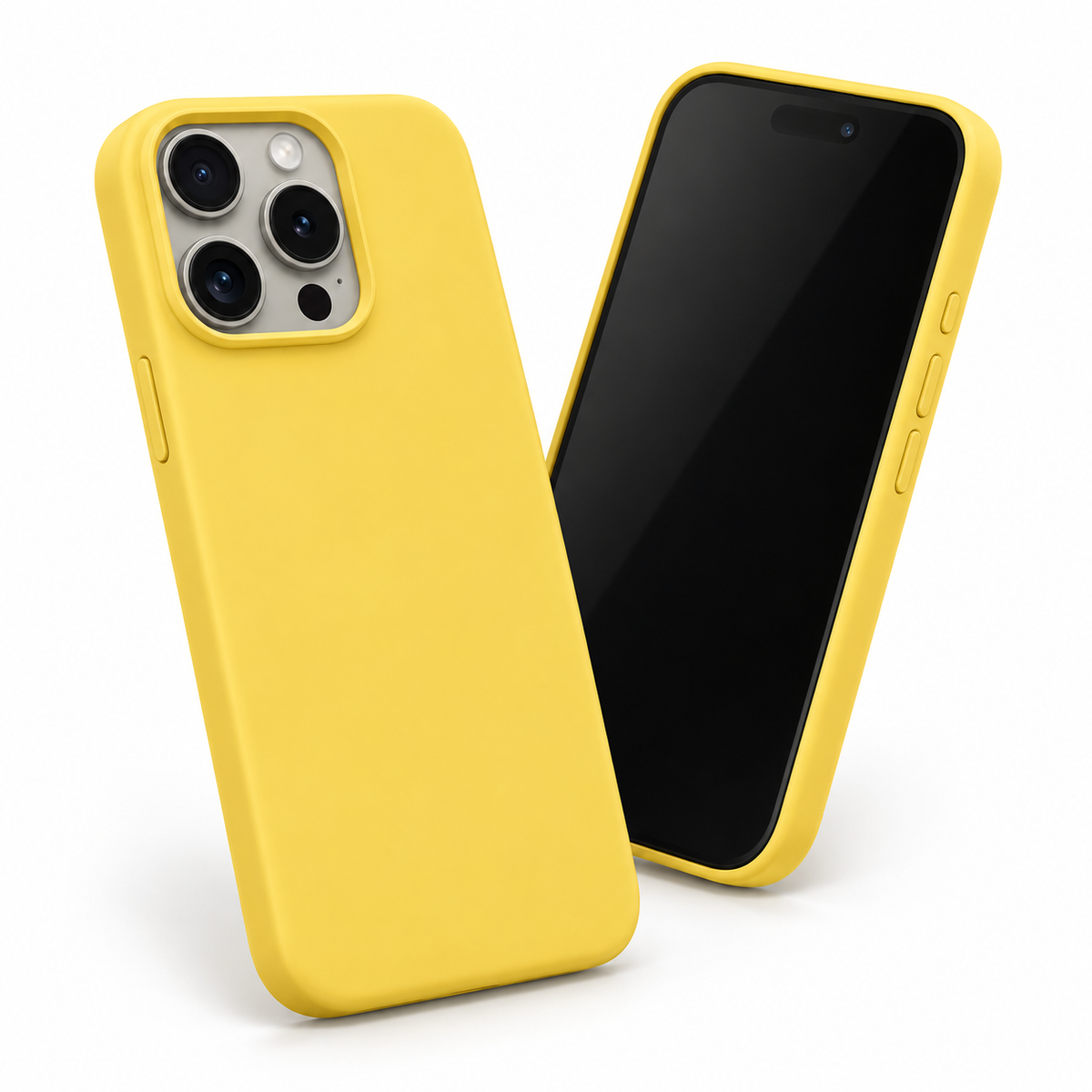 Premium Liquid Silicone Case for Apple iPhone 14 Pro - Yellow - alternate product view