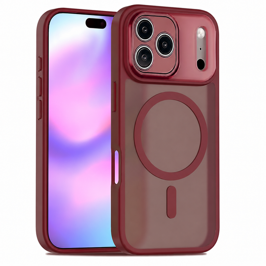 Wine iPhone 18 Pro Max Case, Matt Rubberized MagSafe Case, Protective Phone Cover.