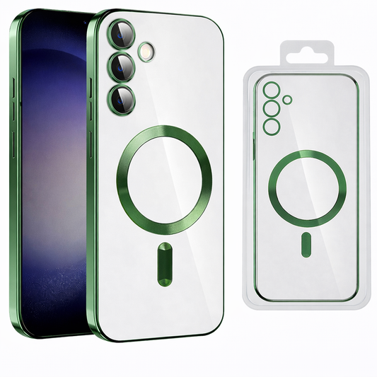 MagSafe Compatible Phone Case – Midnight Green Luxury Electroplated Slim Protective Cover with Wireless Charging Compatibility