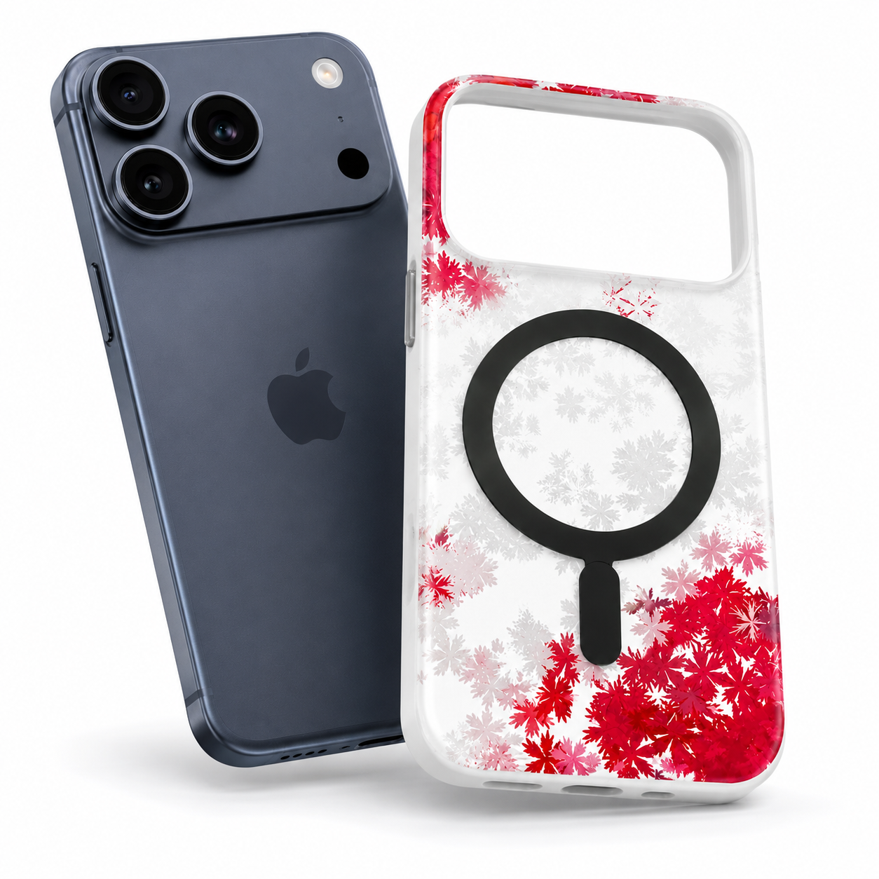 Transparent Floral MagSafe iPhone 17 Pro Max Case Durable Shockproof Protective Cover