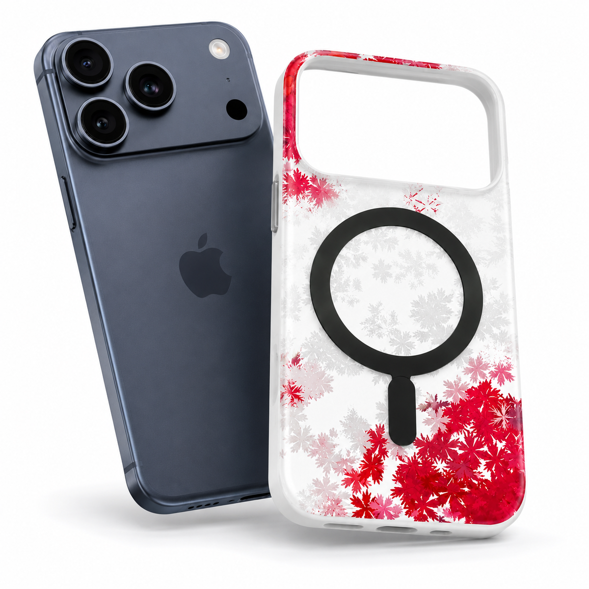 Transparent Floral MagSafe iPhone 18 Pro Max Case Durable Shockproof Protective Cover