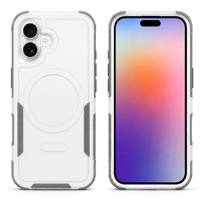 White MagSafe iPhone 17 Case, Protective Phone Case, Shockproof Mobile Cover, Military Grade Phone Case