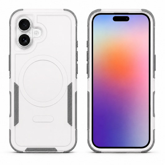 White MagSafe iPhone 17 Case, Protective Phone Case, Shockproof Mobile Cover, Military Grade Phone Case