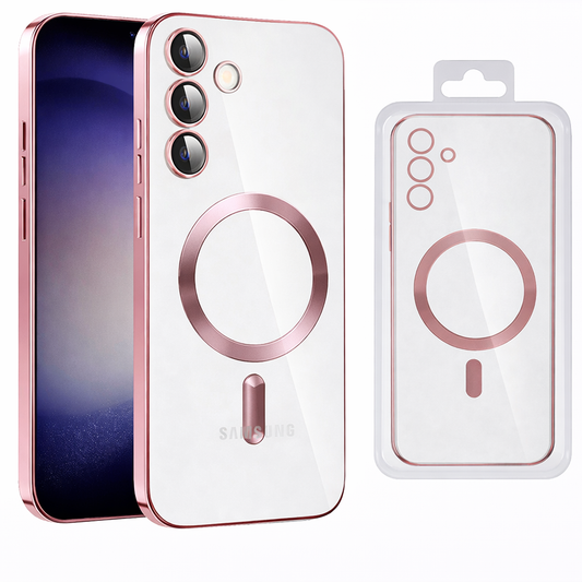 MagSafe Compatible Phone Case – Rose Gold Luxury Electroplated Slim Protective Cover with Wireless Charging Compatibility