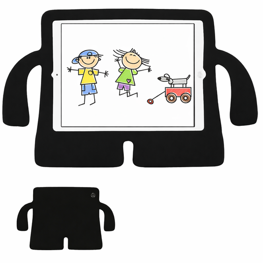 Heavy Duty Tablet Case – Black 3D Silicone Case with Stand for Kids Case with Stand | Protective Case